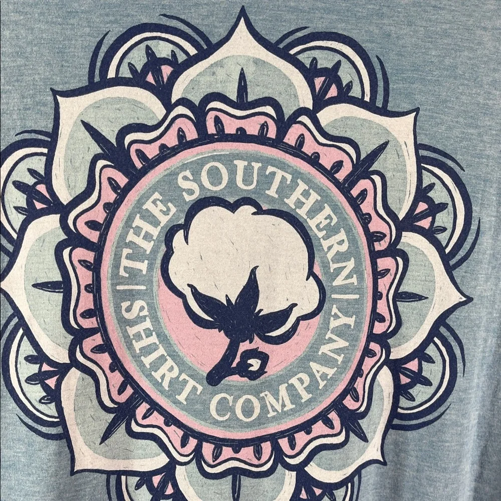 Southern Shirt Hoodie Men Light Blue Long Sleeve Draw String Graphic Size L - Picture 6 of 8